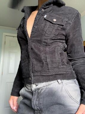 Levi's Black Corduroy Sherpa-Lined Jean Jacket